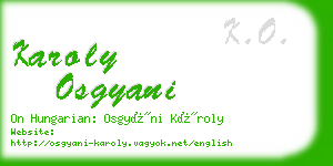 karoly osgyani business card